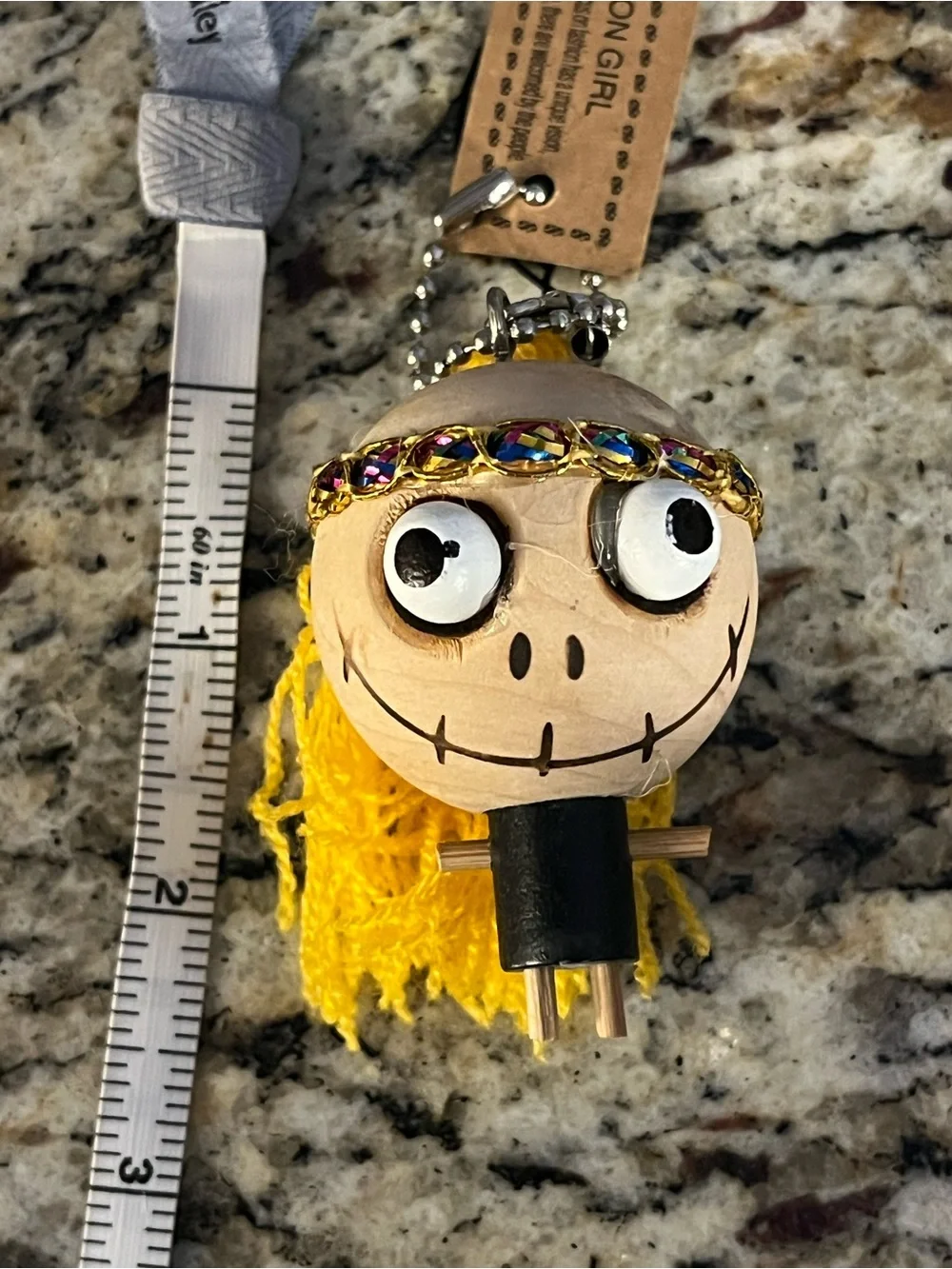 NWT Fashion Girl - Pier 1 Crazy Head VooDoo Doll Ornament - Collectible